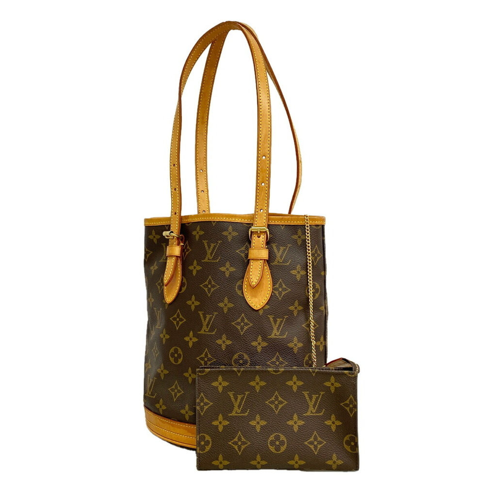 Louis Vuitton Monogram Petite Bucket Tote Bag M42238 Brown Women's